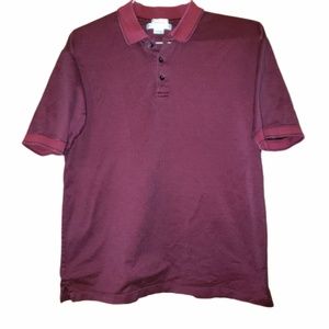 Geoffrey Beene Red and Black Short Sleeve Polo